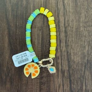 Anthropologie Yellow and Blue Beaded Bracelet